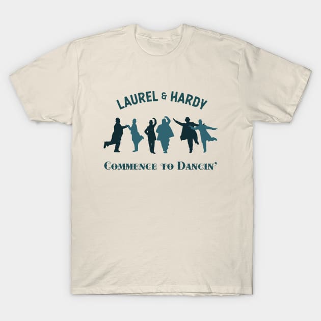 Laurel & Hardy - Commence to Dancin' (Triple - V1) T-Shirt by PlaidDesign